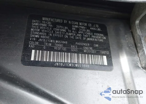 2020 Nissan Rogue Sport Sl Awd Xtronic Cvt z USA, uszkodzony, nr VIN JN1BJ1CW3LW651848